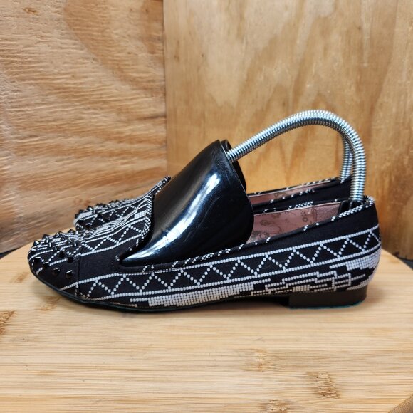 Betsy Johnson Betseyville Spike Beaded Pointed Toe Loafer Flat Shoes - Picture 4 of 9